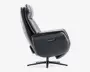 Drejestol m/indbygget fodskammel sort læder