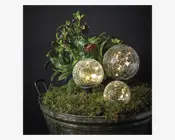Solcelle kugler krakeleret glas sæt 3 stk. 