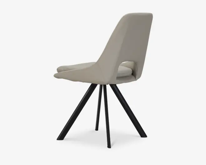 Spisebordsstol i beige kunstlæder