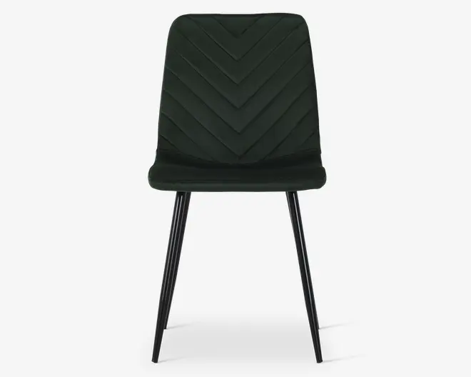 Spisebordsstol i grøn velour 