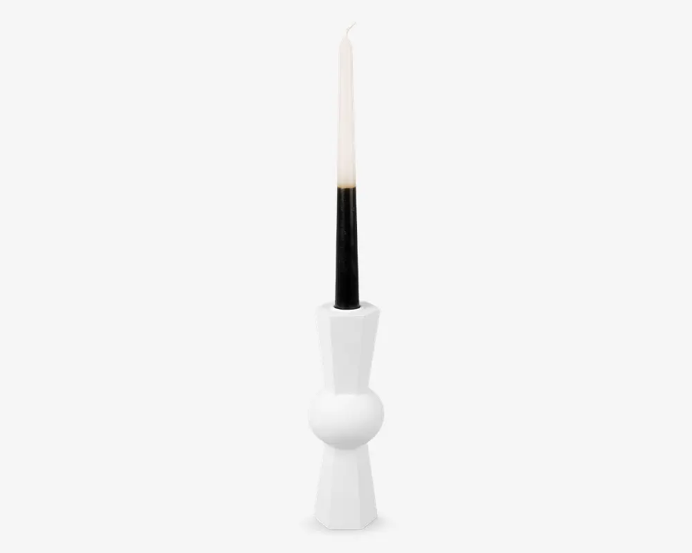 Lysestage Geo Count hvid H.20 cm 