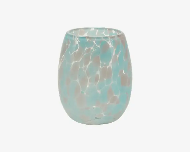 Vandglas Dots Blå/Rosa