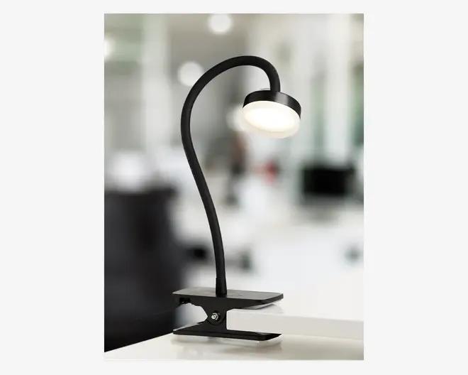 Bordlampe Med Klemme Tulip Sort H.30,5 cm 