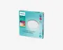 Philips LED loftlampes emballage i en turkis æske med en rund hvid lampeplade, 15W, SceneSwitch, IP44 og tre lysindstillinger.