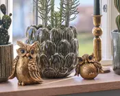 Figur ugle guld 11x7x9 cm 