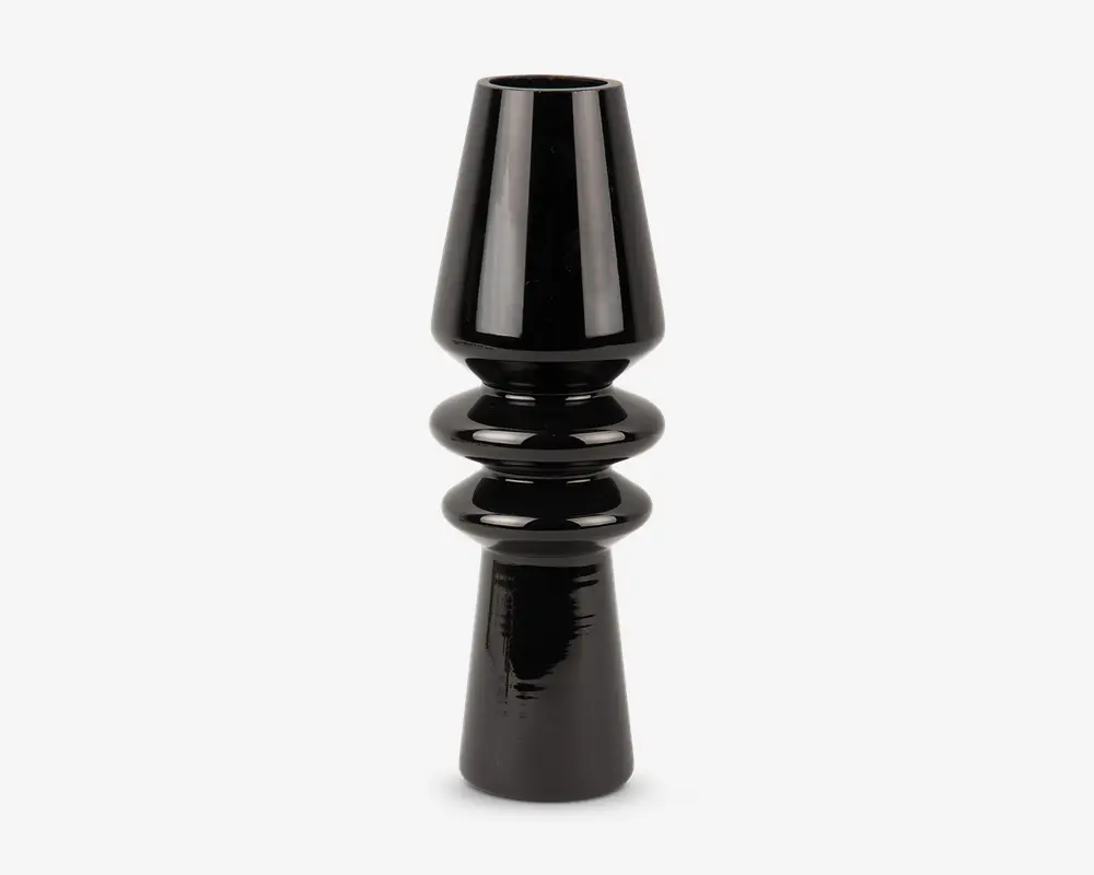Vase sparkle cone glas sort H.25 cm 