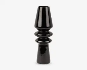 Vase sparkle cone glas sort H.25 cm 
