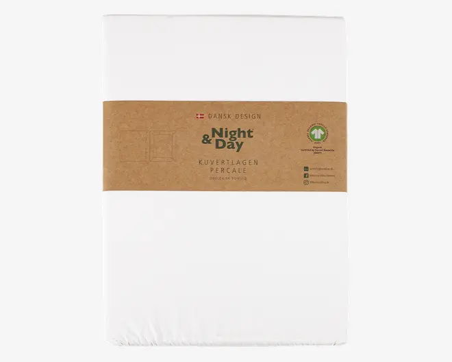 Kuvertlagen Percale Hvid 180x200 cm