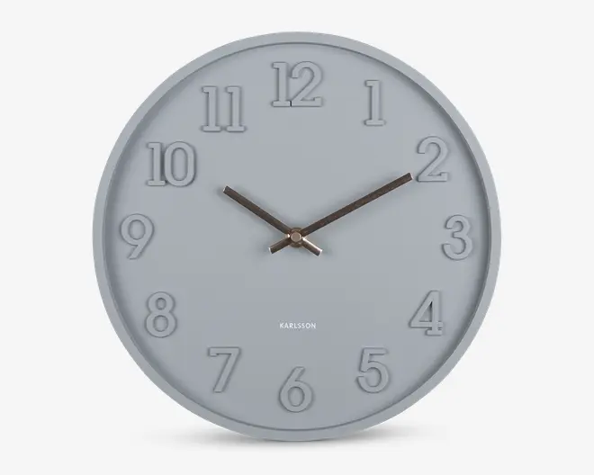 Vægur Calma grå Ø.30 cm 