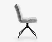 Spisebordsstol med drejestel i sølvfarvet