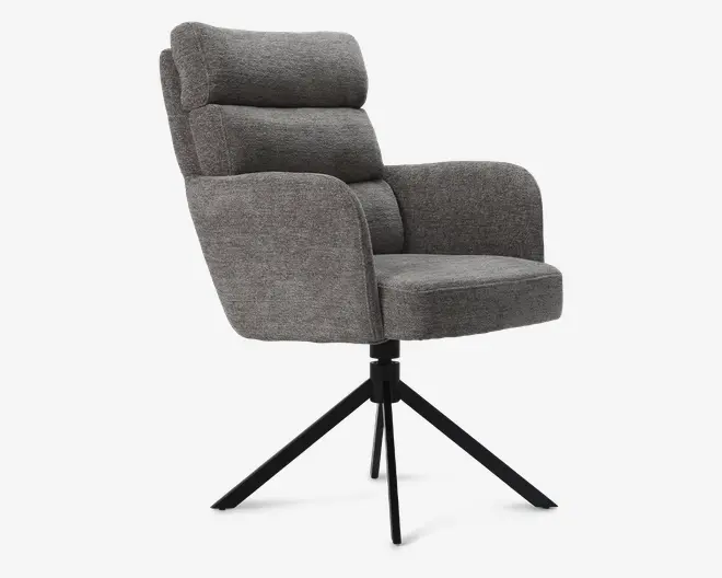 Spisebordstol med armlæn grå