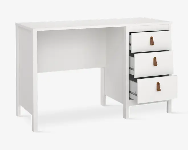 Skrivebord Madrid hvid kunstfiner