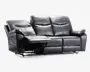 Sofa 3 pers med recliner sort