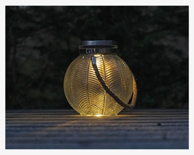 Solar lanterne klar glas H.17 cm
