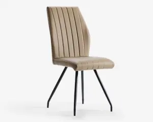 Spisebordsstol i beige kunstlæder
