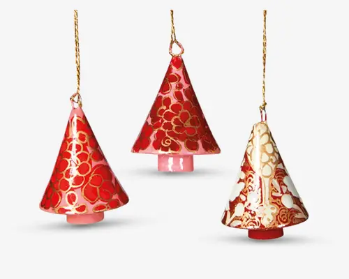 Ornament juletræ m/mønster ass H.5 cm