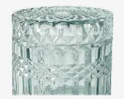 Krukke Med Låg Glas Aqua H.9 cm 