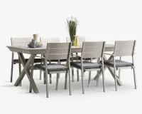 Havebord alu med udtræk Cremefarvet