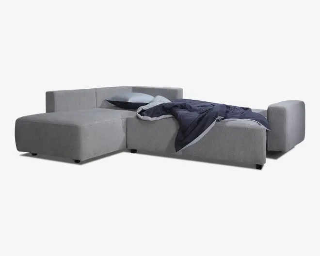 Sovesofa open end venstre grå/beige
