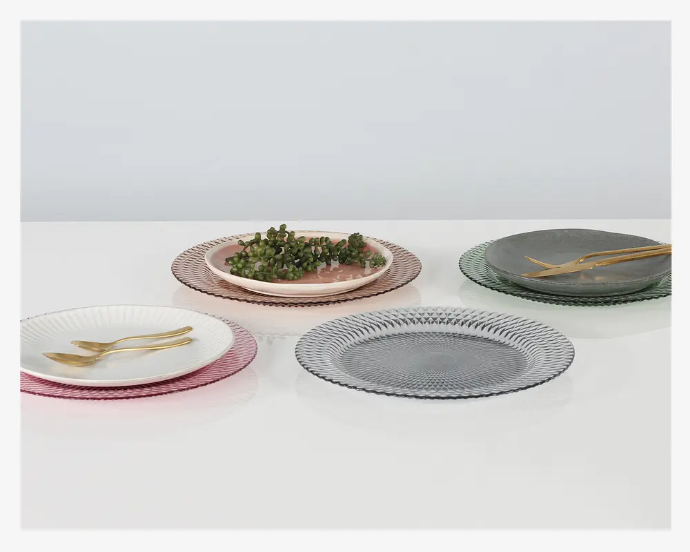 Tallerken Glas Ø.33cm Grøn