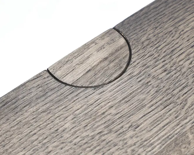 Reolopstilling med døre og skuffer røget eg