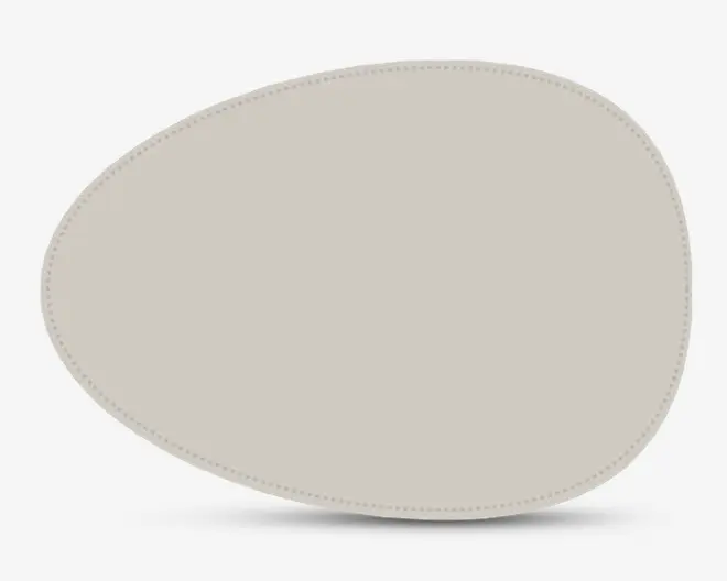 Dækkeserviet oval lys grå pu 42x33 cm