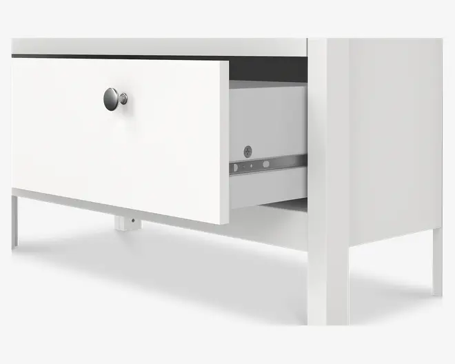 Vitrine Madrid hvid med 3 skuffer