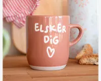 Krus 'Elsker dig' brun