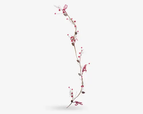 En elegant, buet hårsmykke dekoreret med klynger af små lyserøde krystaller og perler, som er arrangeret langs en tynd, guldfarvet tråd. Smykket har flere grene med blomsterdetaljer, hvilket giver et romantisk og raffineret udtryk, der passer til bryllup eller festlige frisurer.