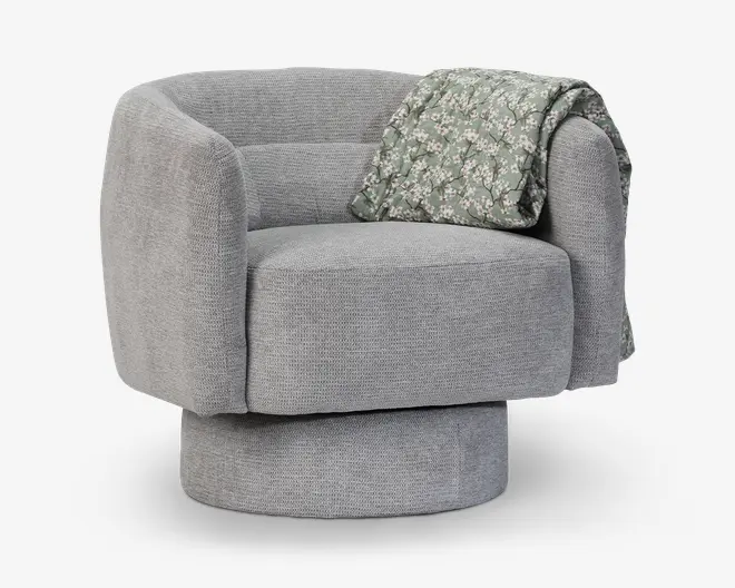 Loungestol m/drejefunktion grå/beige