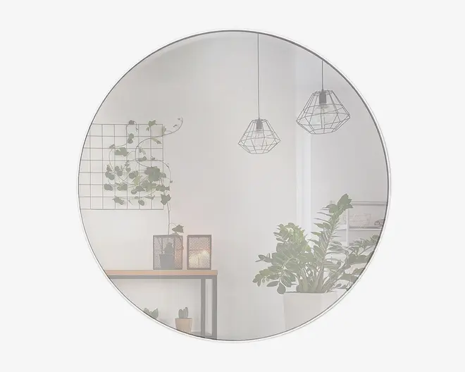 Spejl Cirkel Hvid Ø.100 cm