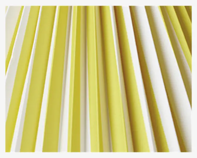 Plisséskærm Stribet Gul/Hvid 21 cm