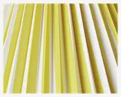 Plisséskærm Stribet Gul/Hvid 21 cm 