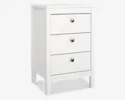 Sengebord Madrid hvid med 3 skuffer