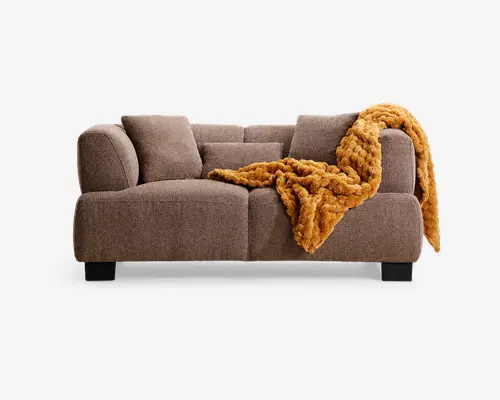Sofa 2 pers lys brun med puder