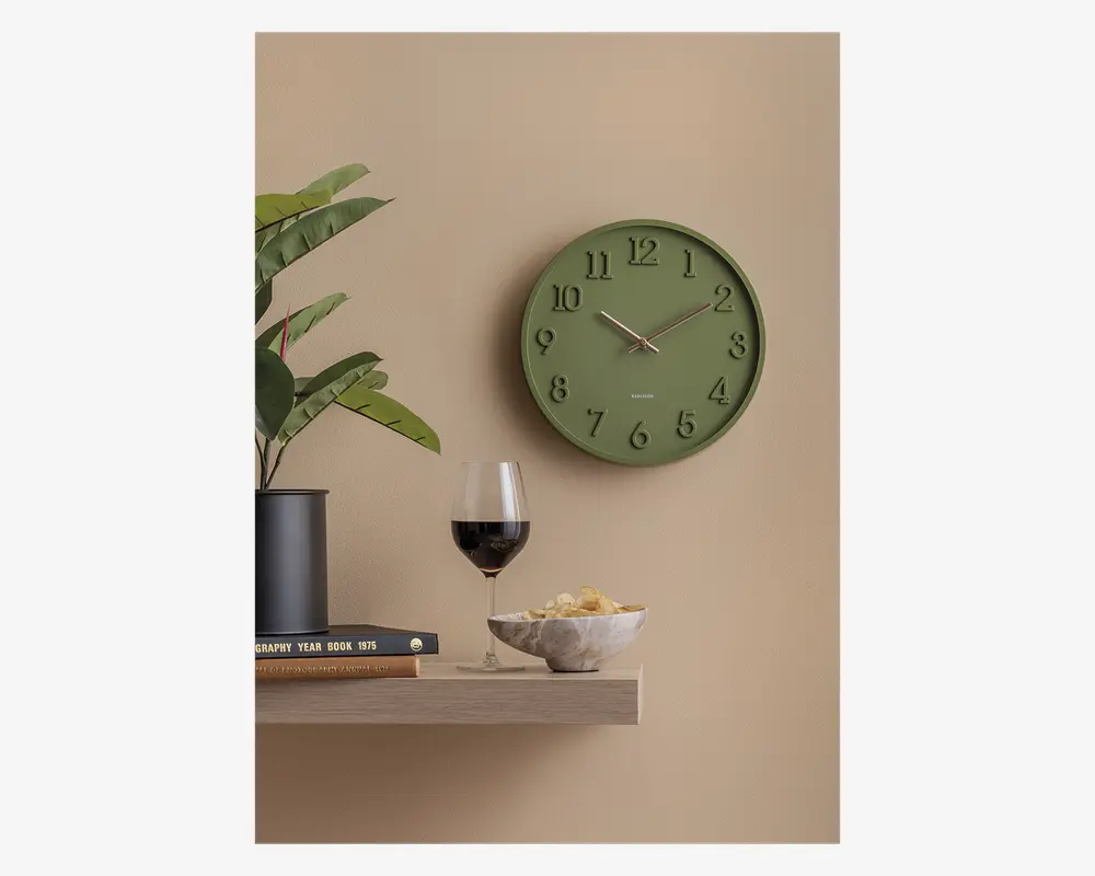 Vægur Calma grøn Ø.30 cm 