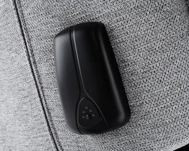 Drejestol m/indbygget fodskammel grå stof