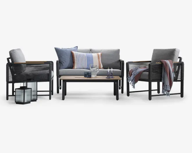 Loungesæt 4 dele Antracit/grå