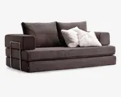 Sofa/sovesofa i brun fløjl 