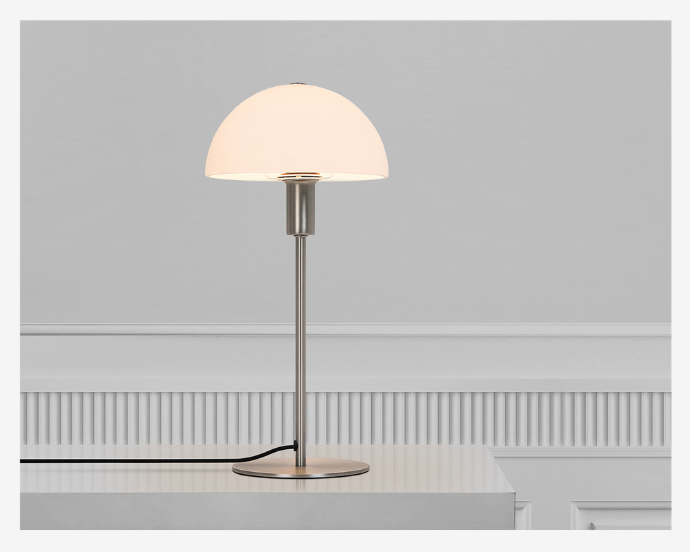 Bordlampe Ellen Opal/stål H.41,5 cm