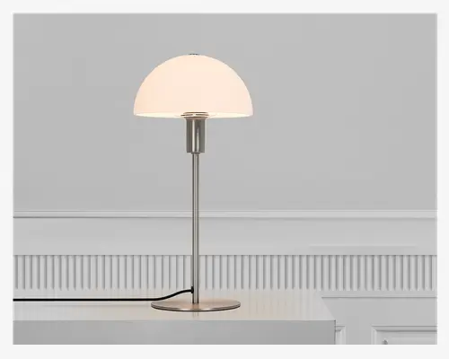 Bordlampe Ellen Opal/stål H.41,5 cm