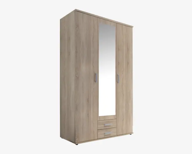 Garderobeskab m. 3 låger og 2 skuffer