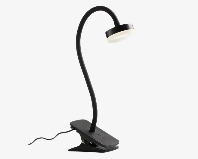 Bordlampe Med Klemme Tulip Sort H.30,5 cm 