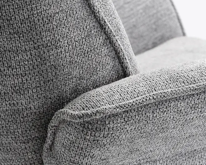 Drejestol m/indbygget fodskammel grå stof