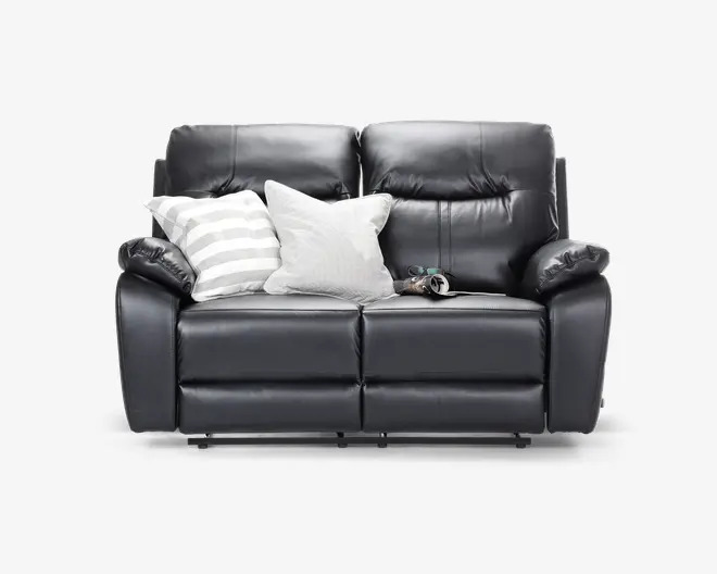 Sofa 2 pers recliner sort 