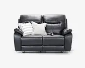 Sofa 2 pers recliner sort 