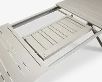 Havebord alu med udtræk Cremefarvet