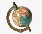 Globus m/fod blå Ø.7xH.15 cm 