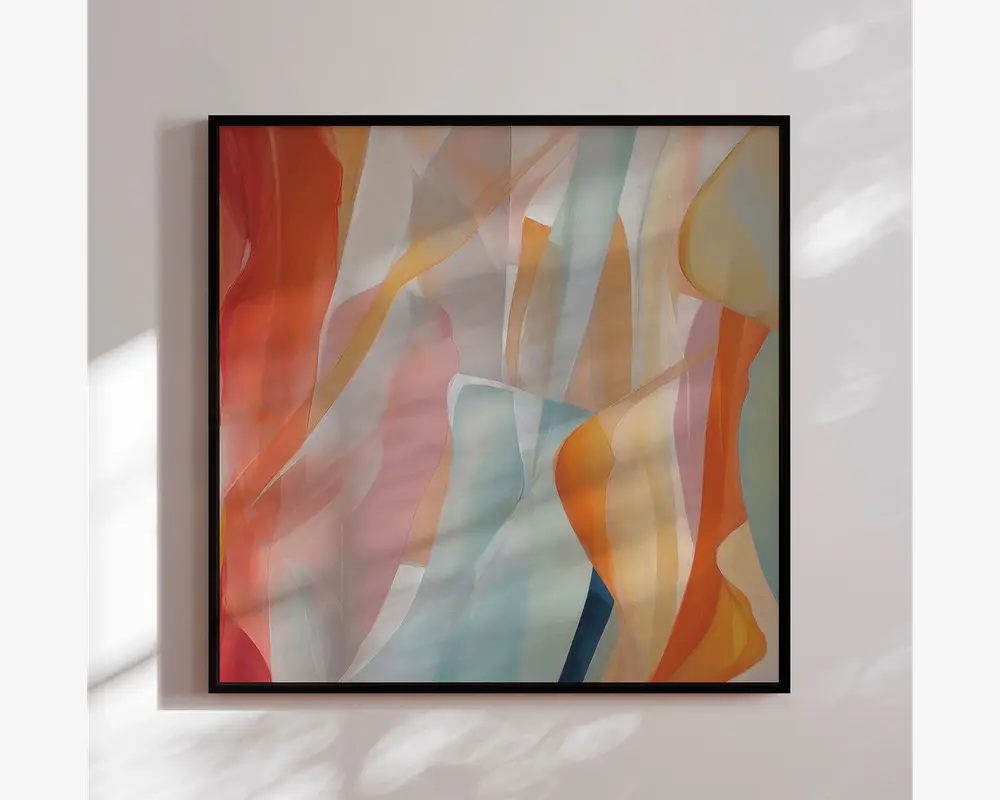 Billede Brun Lines 90x90 cm 