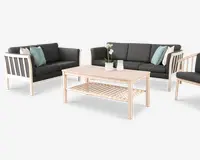 Sofa 3 Pers Tremmesofa Grå Stof